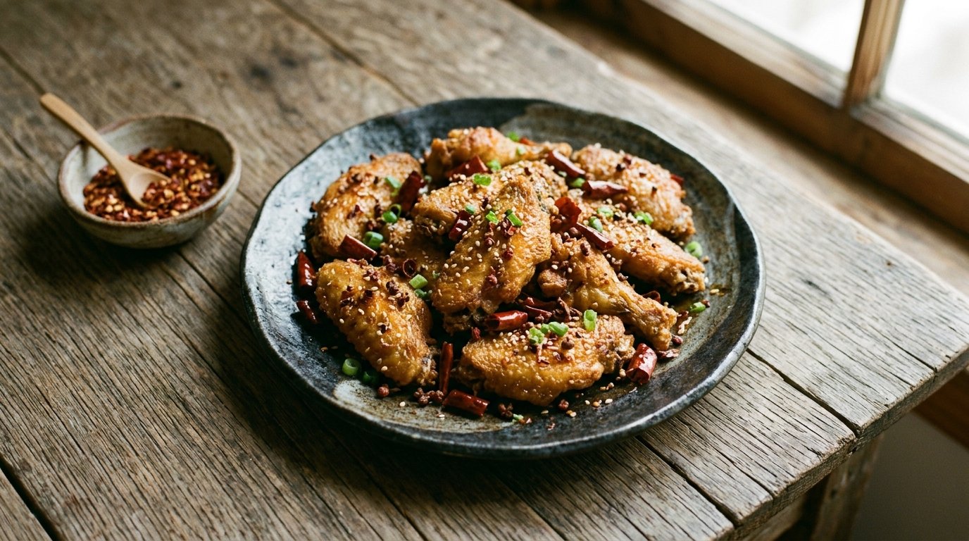 麻辣雞翅怎麼做?氣炸鍋溫度時間、醃料比例,與花椒辣椒最後才撒的原因